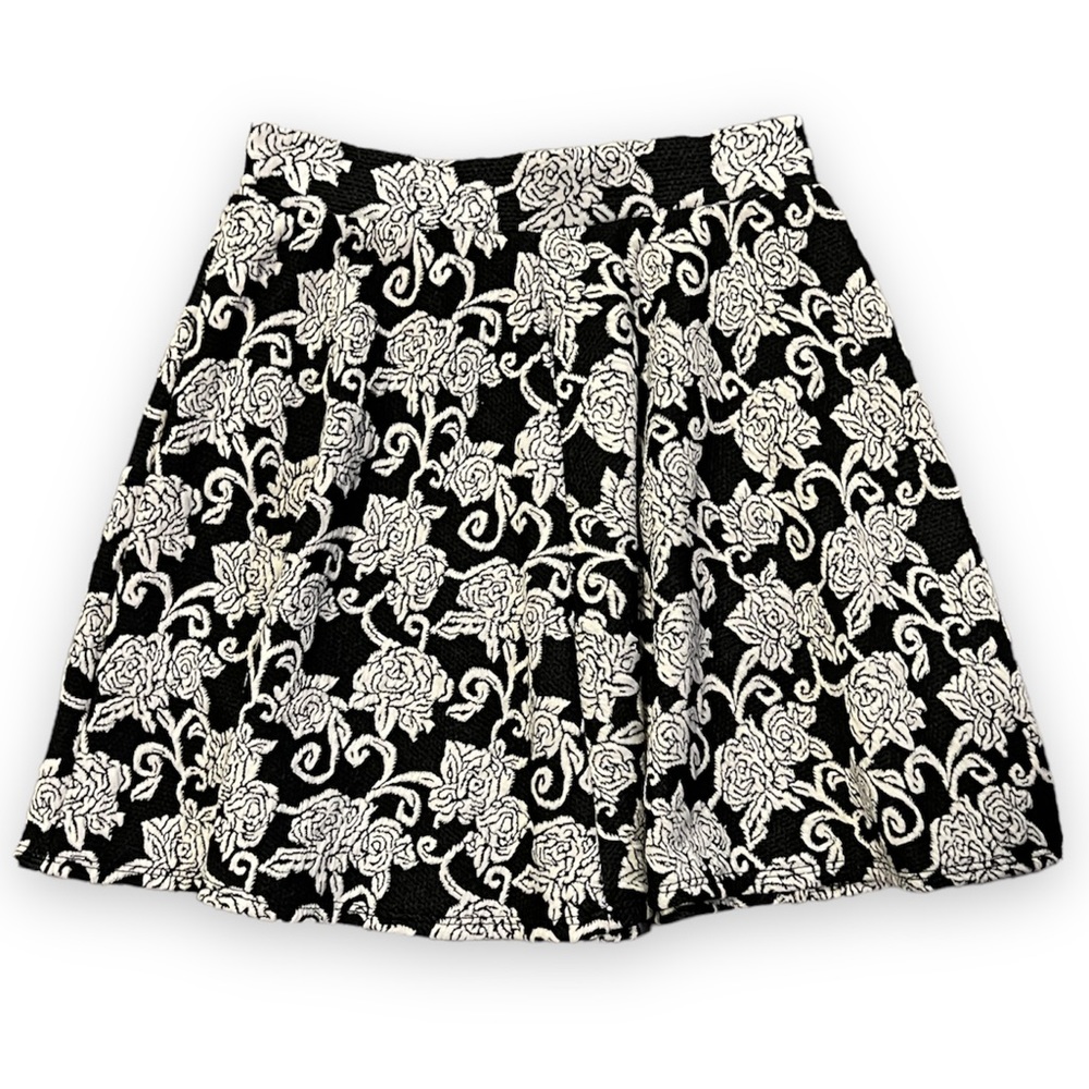 B&W Floral Skirt